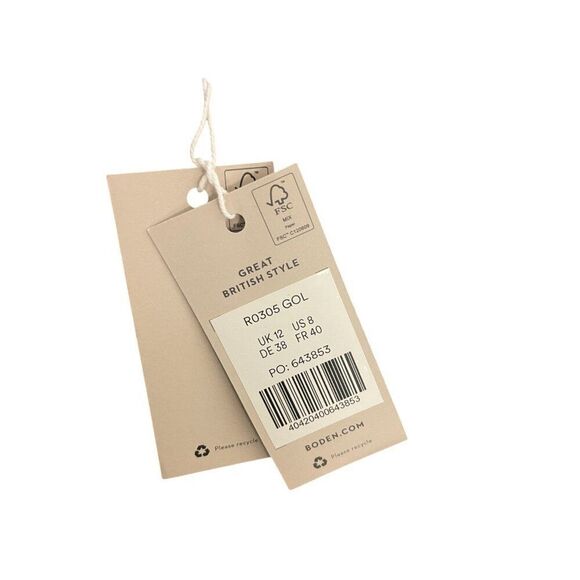 Boden Womens Pants UK 12 US 8 Gold blue Paisley Wide Leg Trousers R0305 NWT - Picture 8 of 11